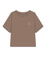 The Crop Terry Tee - Cacao - Spa Kingston - Left Chest Embroidered & Right Sleeve Printed - Sage