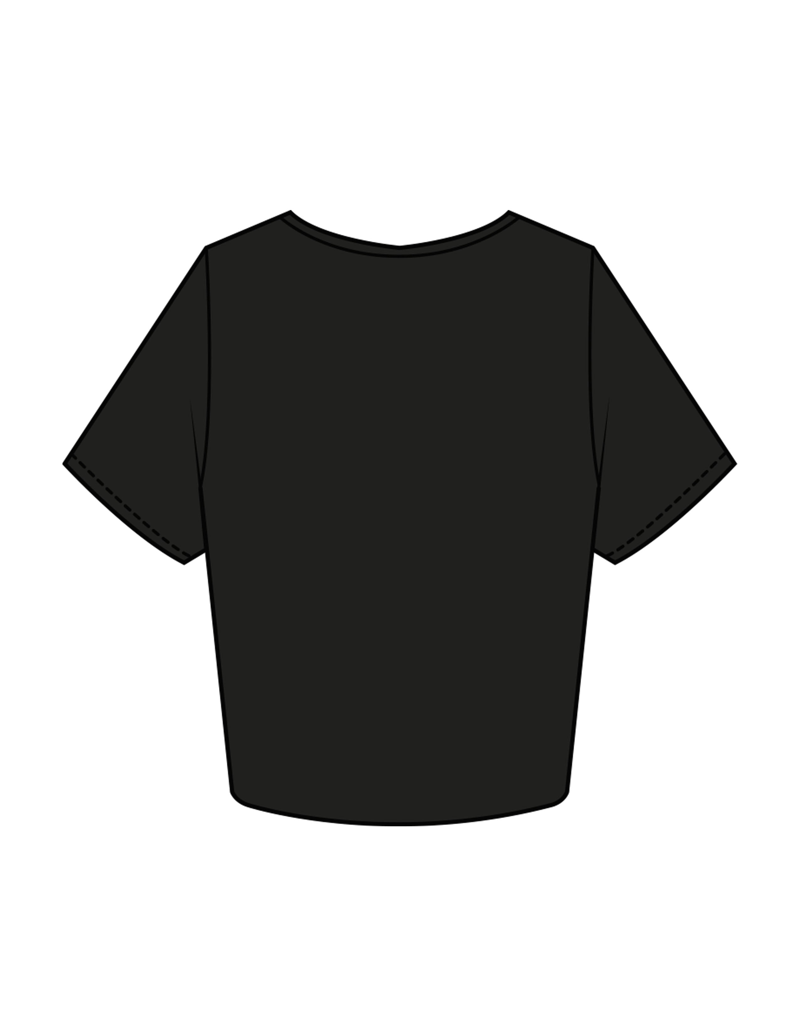 The Crop Tee - Black - SWS - Center Chest Stacked - Printed - Full Color