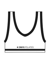 The Piped Bra - White - Onyx Fit - Left Chest & Bottom Back - Printed - Black