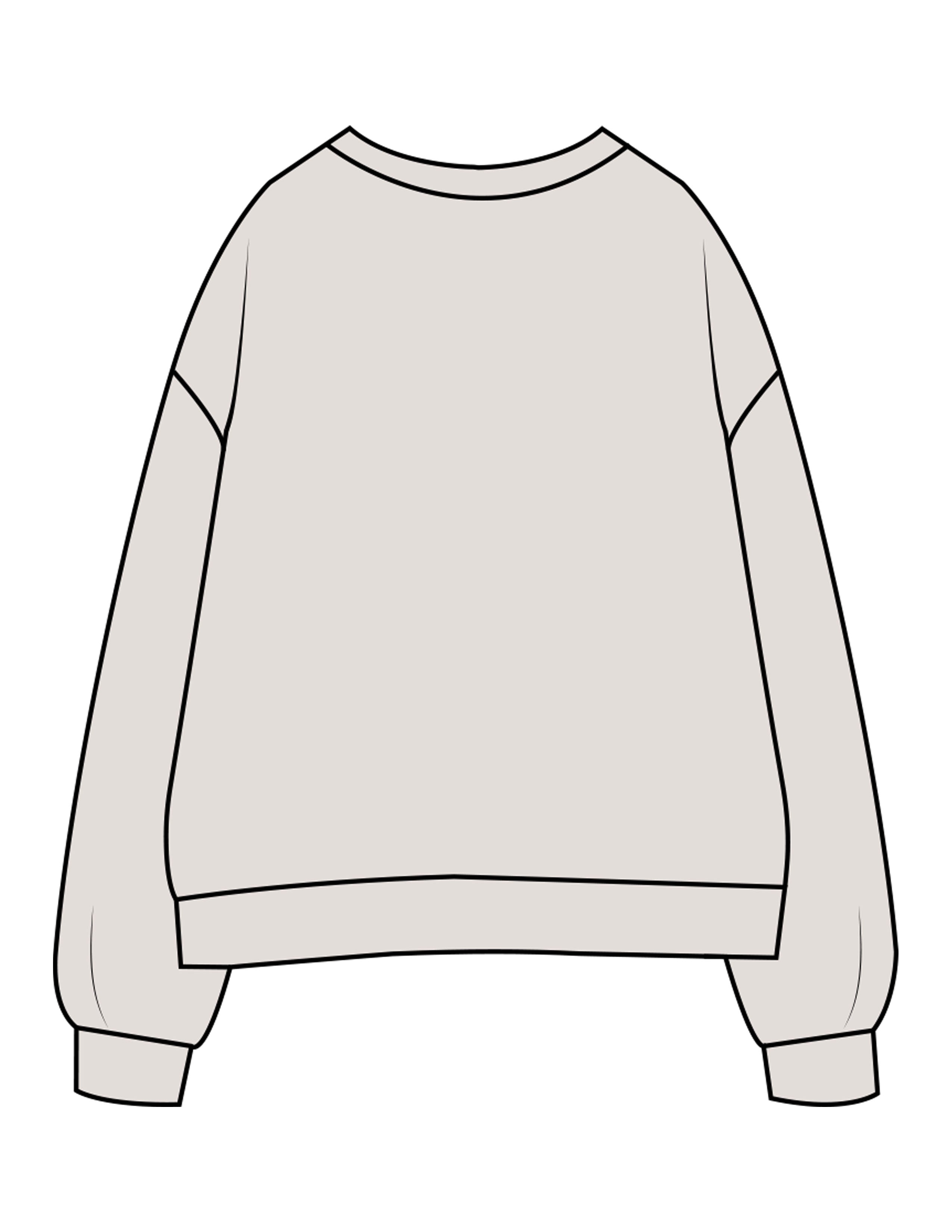 The Womens Crewneck - Bone - Pilates Practice - Center Chest - Embroidered - Dark Bone