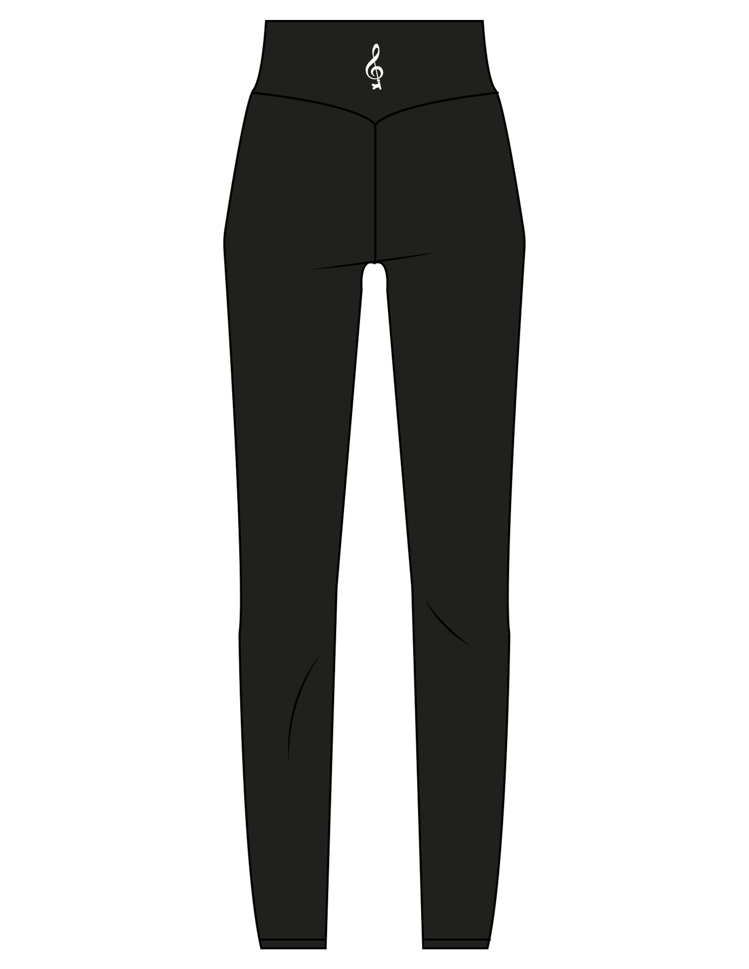 The Basic Legging - Black - SOUL YOGA - Center Back - Printed - White