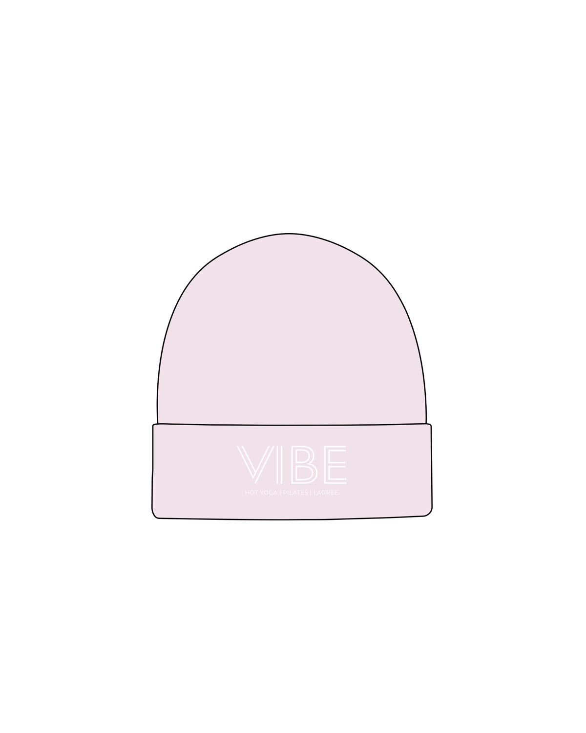 The Beanie - Orchid - Vibe Hot Yoga & Pilates - Center Brim - Embroidered - White