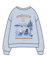 The Womens Crewneck - Powder - Lagree Tahoe - Left Chest Stacked & Back Illustration - Printed - Full Color