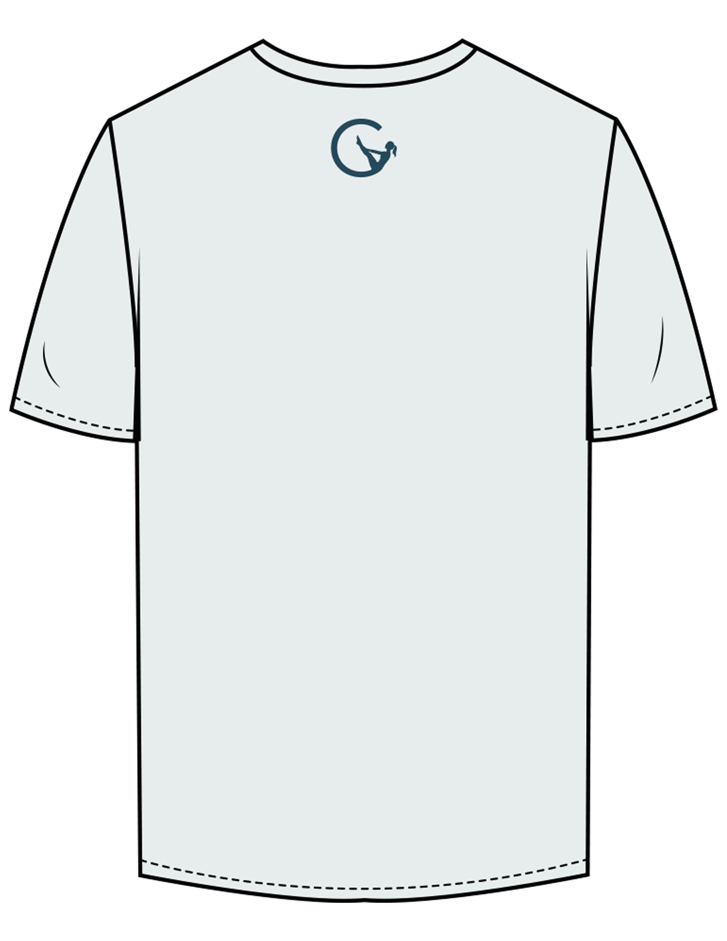 The Mens Tee - Seafoam - Movement With Chels - Chest Arc & Back Neckline - Printed - Dark Blue
