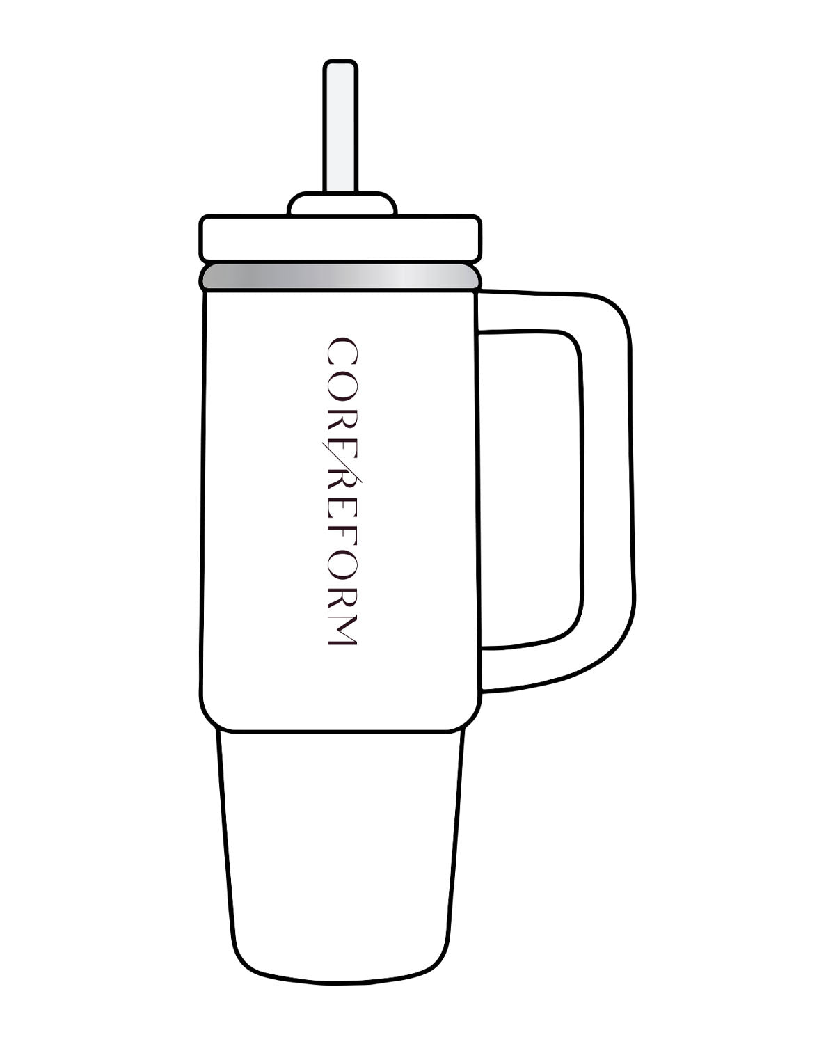 The Tumbler Cup - White -  CORE REFORM - Center body - Eggplant