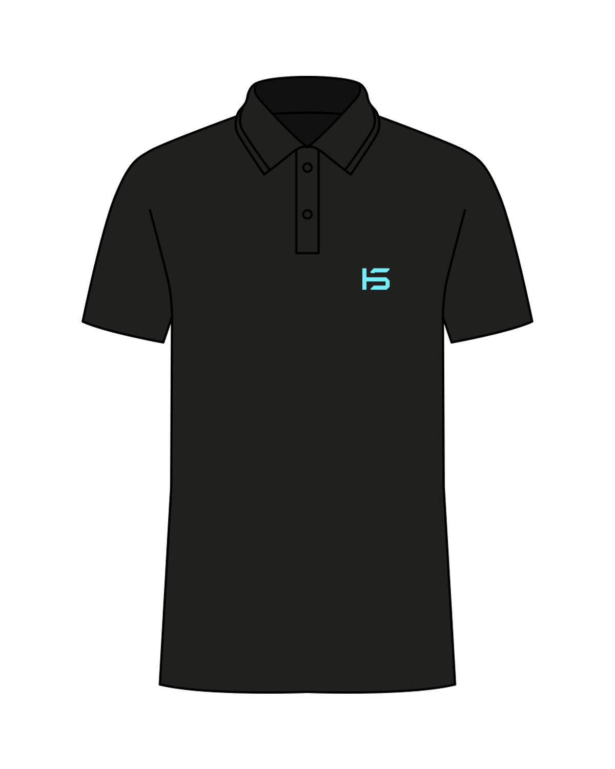 The Mens Polo - Black - Holt Street - Left Chest - Embroidered - Tiffany Blue