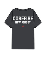 The Mens Heavyweight Tee - Washed Charcoal - Corefire - Center Chest & "New Jersey" Back Center Stacked - Full Color