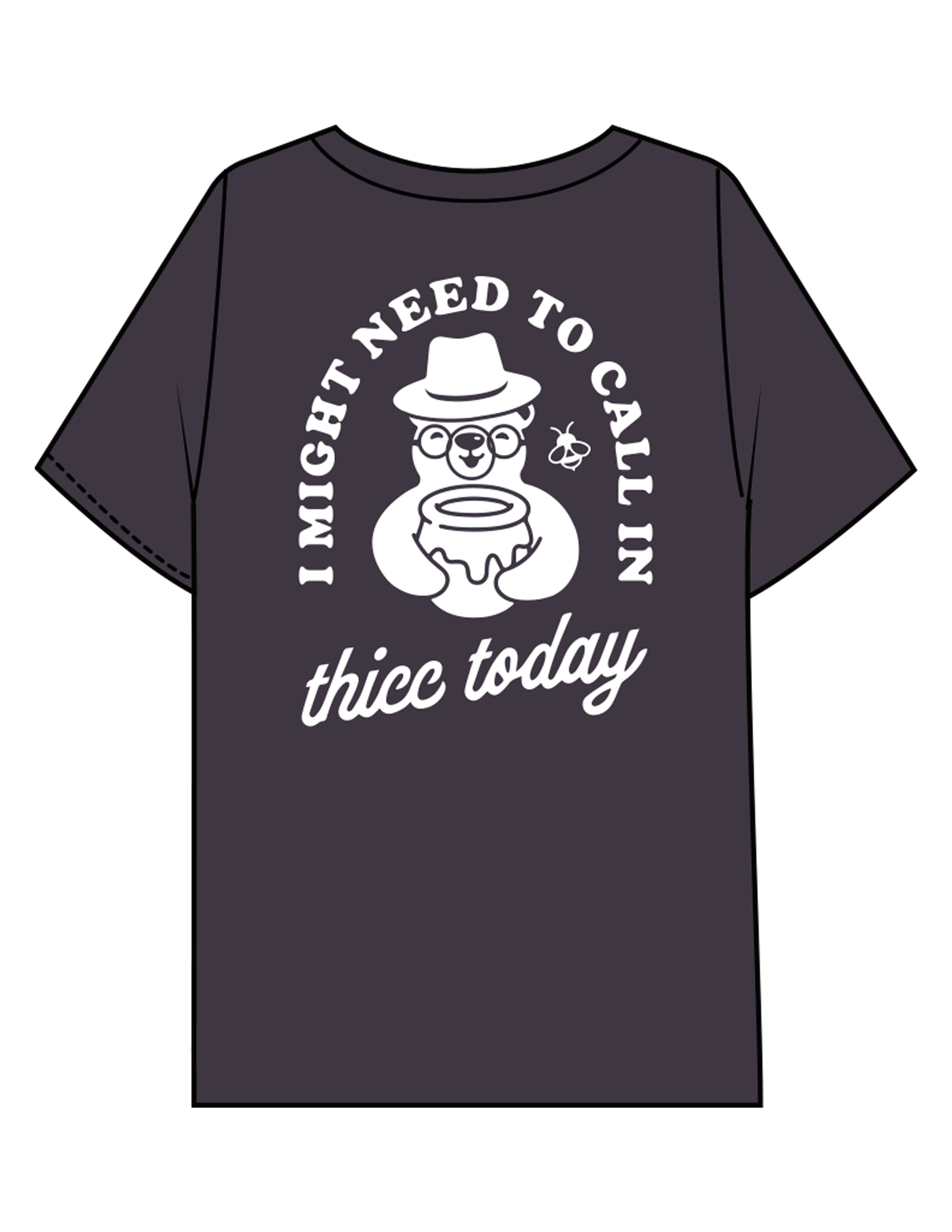 The Mens Boxy Tee - Ink - Try Smile Collective - Center Chest & Back Bear - Printed - White