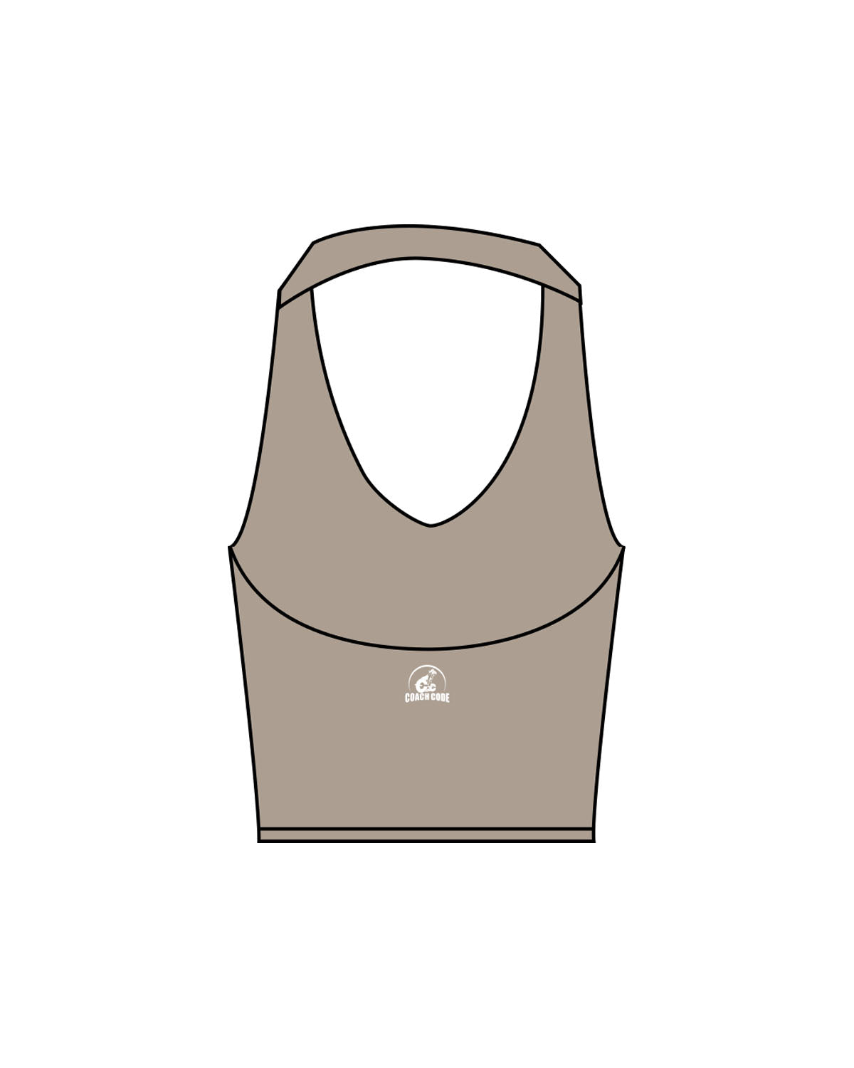 The Halter Tank - Brown - Coach Code - Top Back - Icon - Printed - White