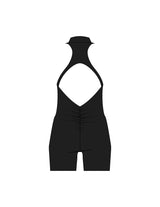 The High Neck Zip Jumpsuit - Black - Gladden Gains - Left Chest - Printed - White