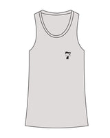 The Womens Full Length Tank - Light Gray - STUDIO 7 - Left Chest - Printed - Black