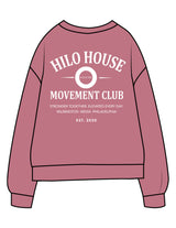 The Midweight Unisex Crewneck - Washed Maroon - HiLo - Center Chest & Back Stacked - Printed - White