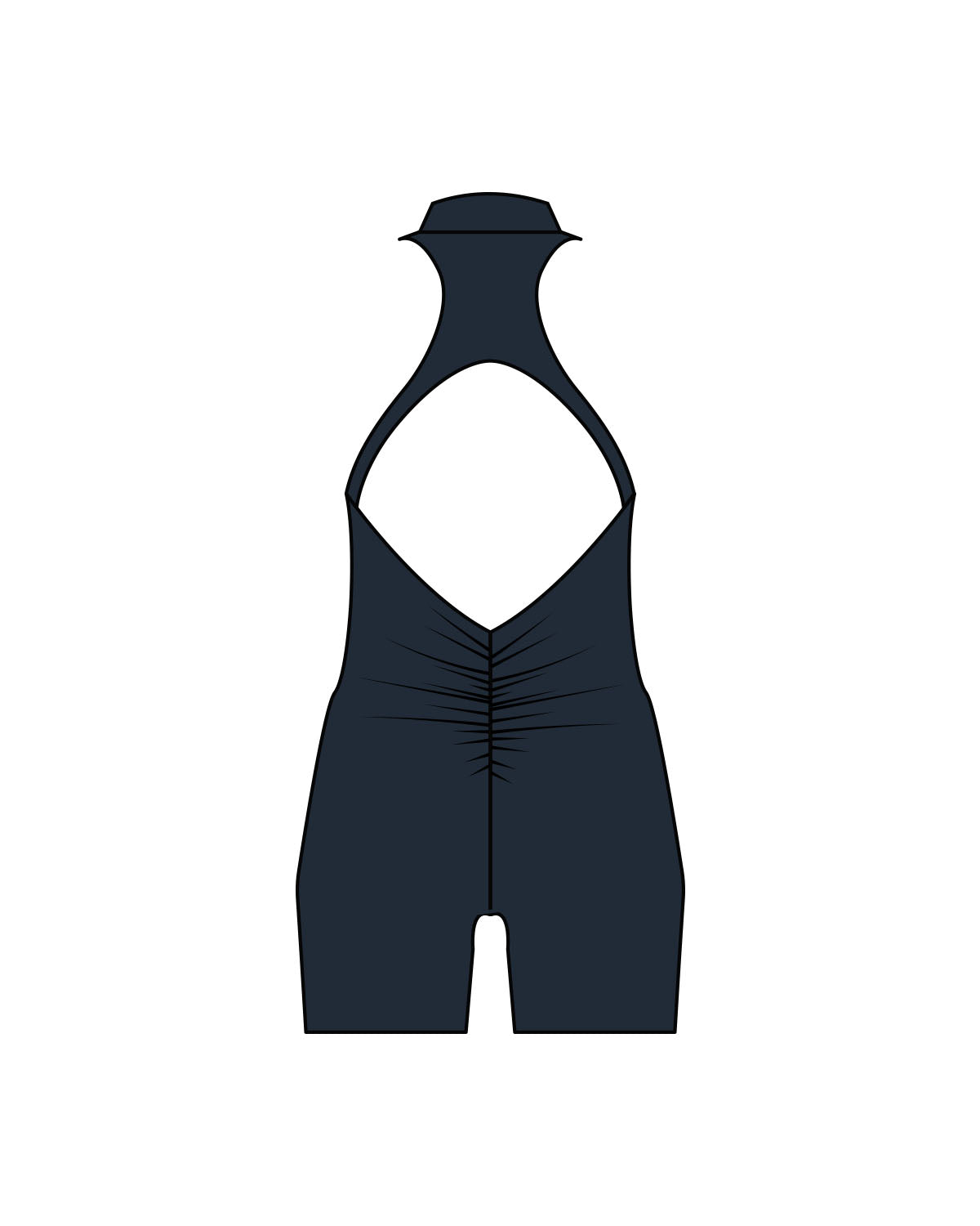 The High Neck Zip Jumpsuit - Navy - Flowcorps - Left Chest - Printed - White