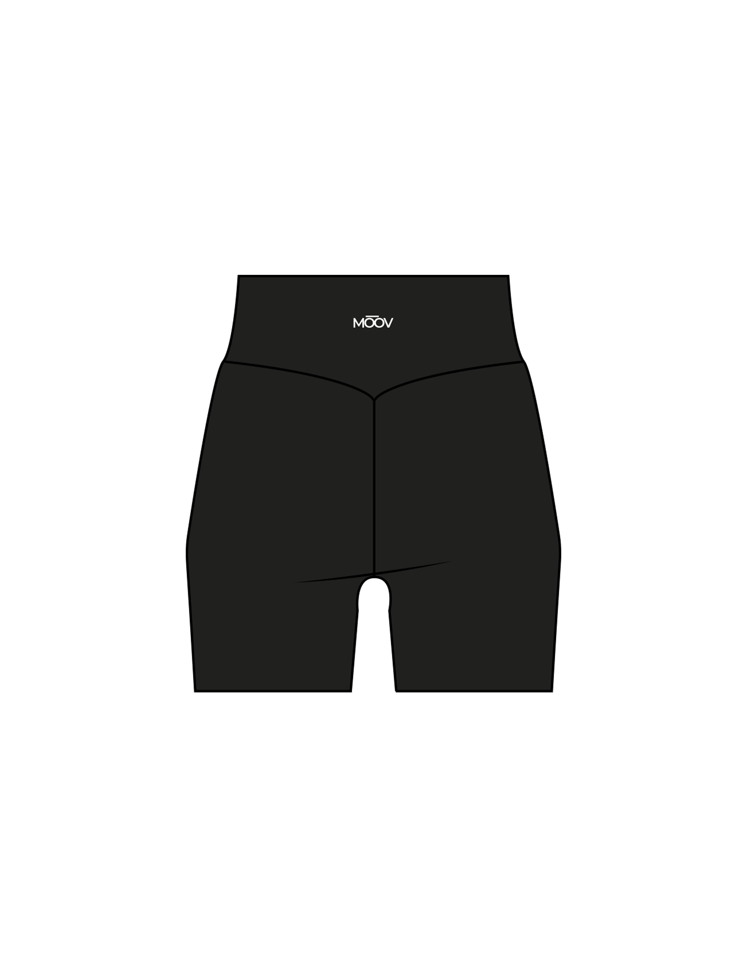 The Basic Short - Black - Moov Seattle -  Center Back - Printed - White