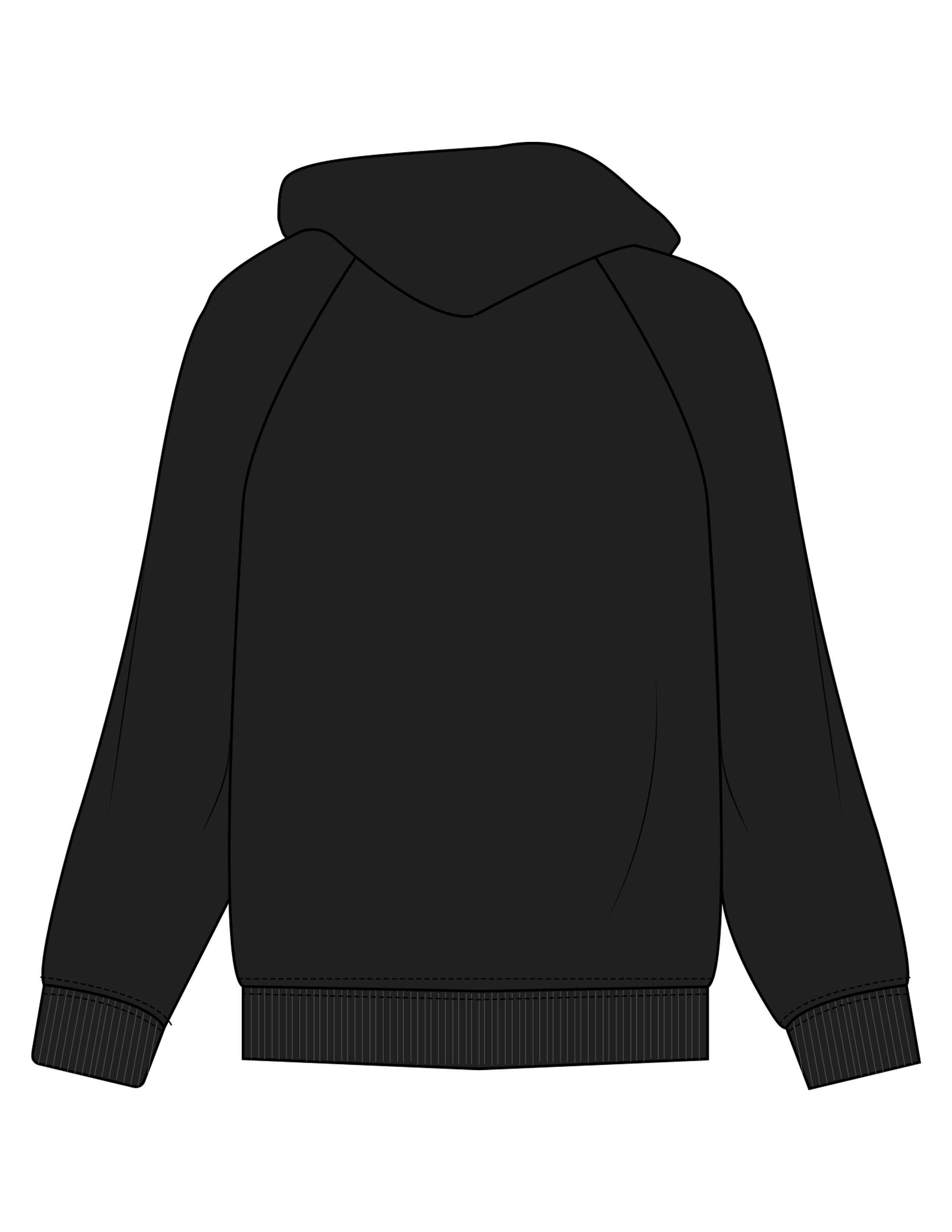 The Mens Zip Hoodie - Black - Core Strong - Left Chest Stacked - Printed - White