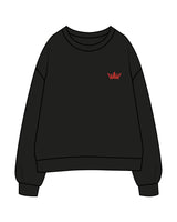 The Womens Crewneck - Black - Royal Training Club - Left Chest - Back Stacked - Printed - Full Color
