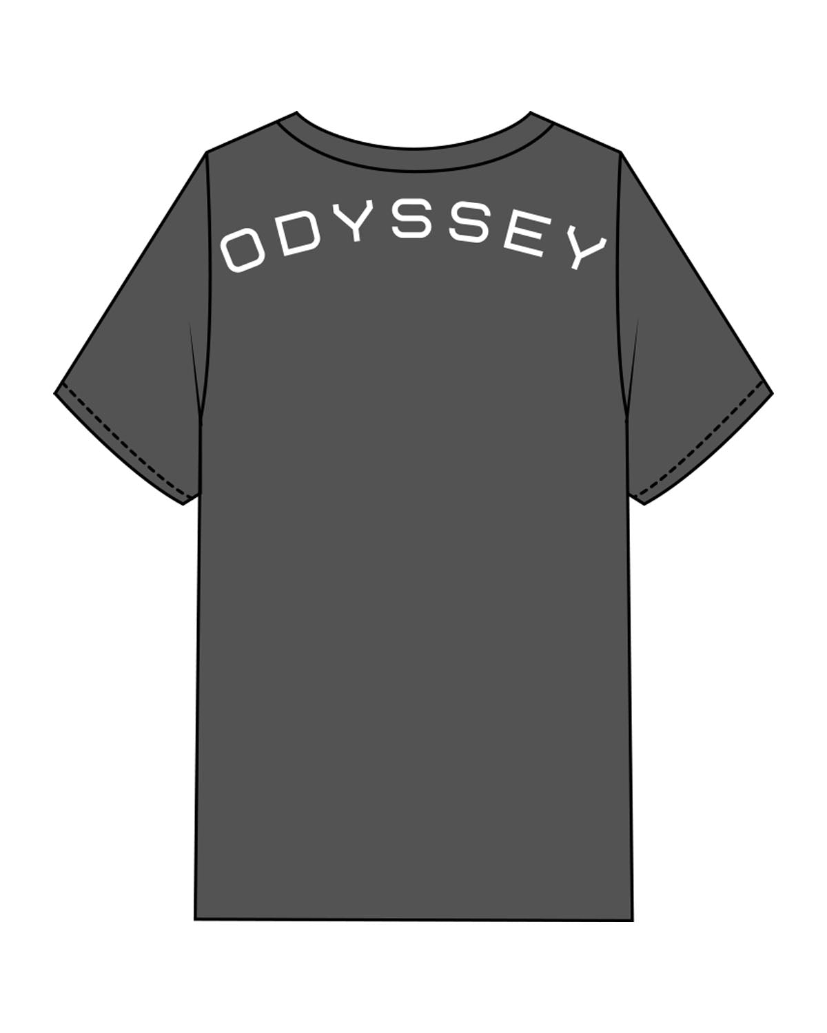 The Mens Heavyweight Tee - Coal Stone - Odyssey Performance - Back Full Neckline - Printed - White