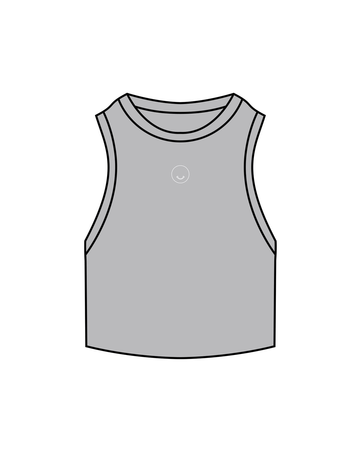 The Ribbed Crop Tank - Storm - Squeeze Massage - Center Chest - Embroidered - White