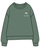 The Midweight Unisex Crewneck - Washed Alpine - The Cove - Left Chest - Printed - Full Color