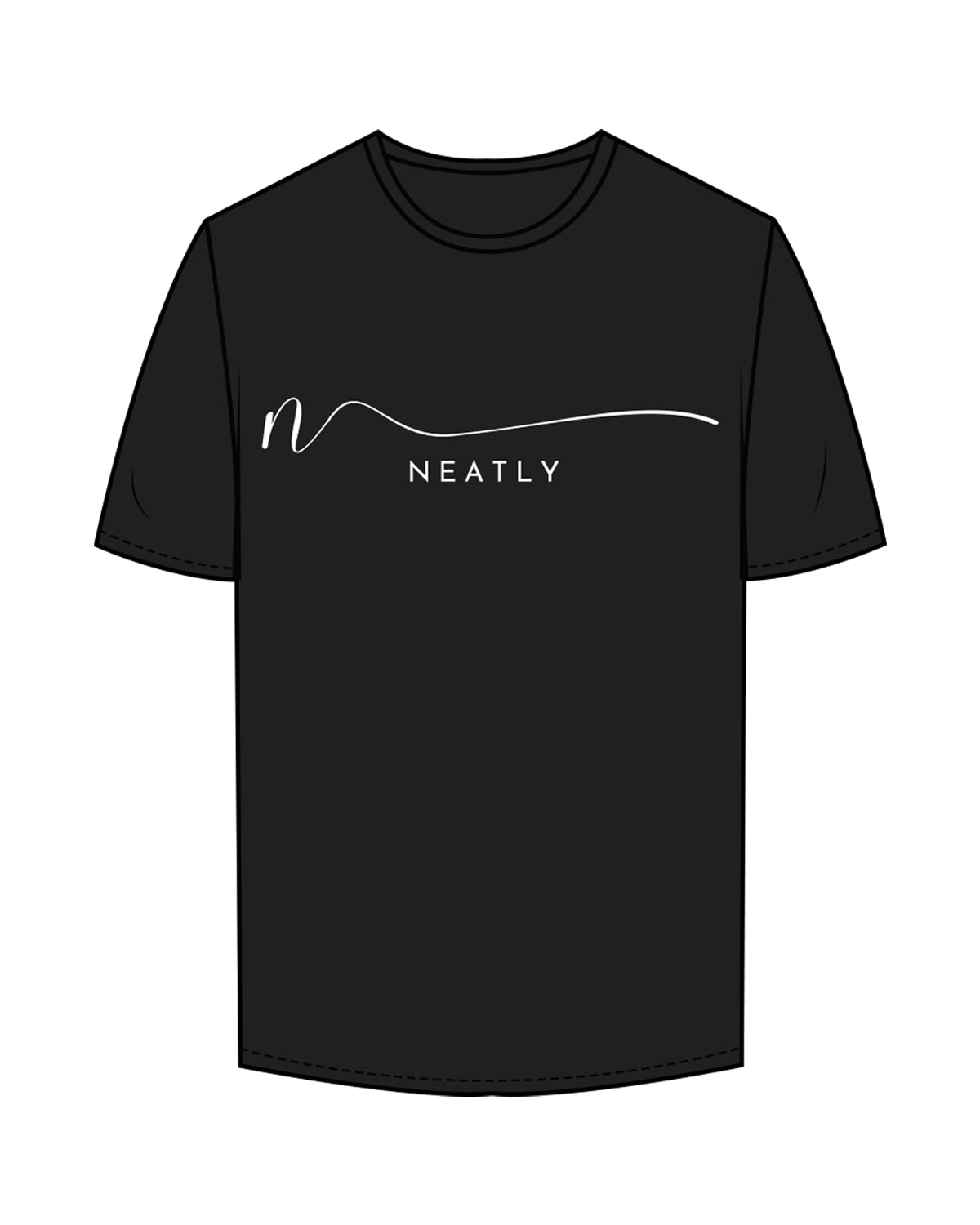 The Mens Tee - Black - Neatly - Front & Back Chest Center