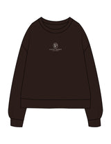 The Recycled Unisex Crewneck - Brown - Lucky Penny - Center Chest Stacked - Embroidered - Off White