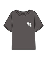 The Midweight Crop Tee - Pepper - Fit 4 Mom Carlsbad Encinitas - Left Chest & Back Stacked - White