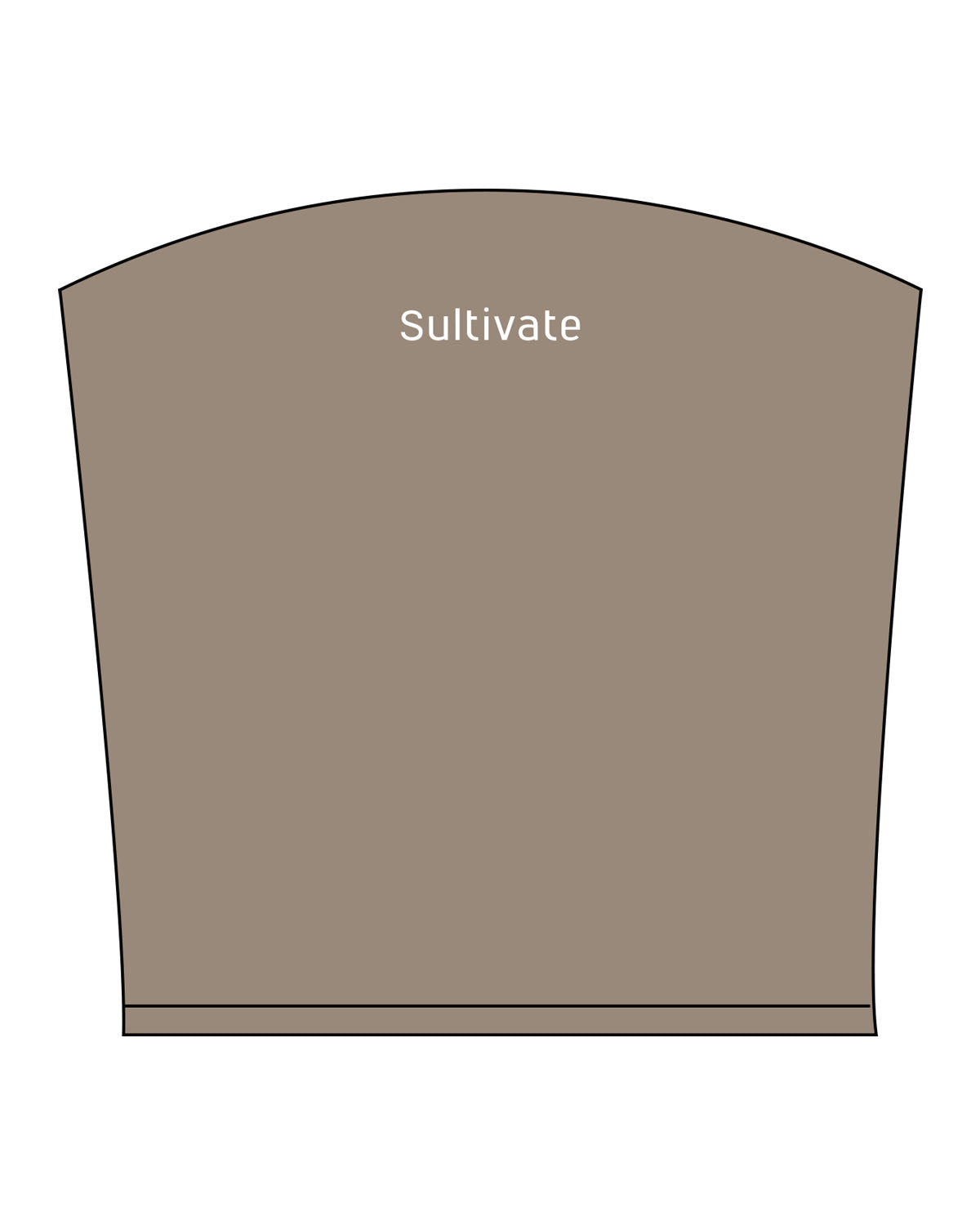 The Sporty Tube Top - Brown - Sultivate - Center Chest & Center Back Logo - Printed - White