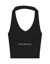 The Halter Tank - Black - Movement Pilates Buffalo - Center Back - Printed - White