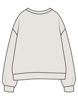 The Womens Crewneck - Washed Bone - Core Crown Point - Left Chest & Left Sleeve - Printed - Brown