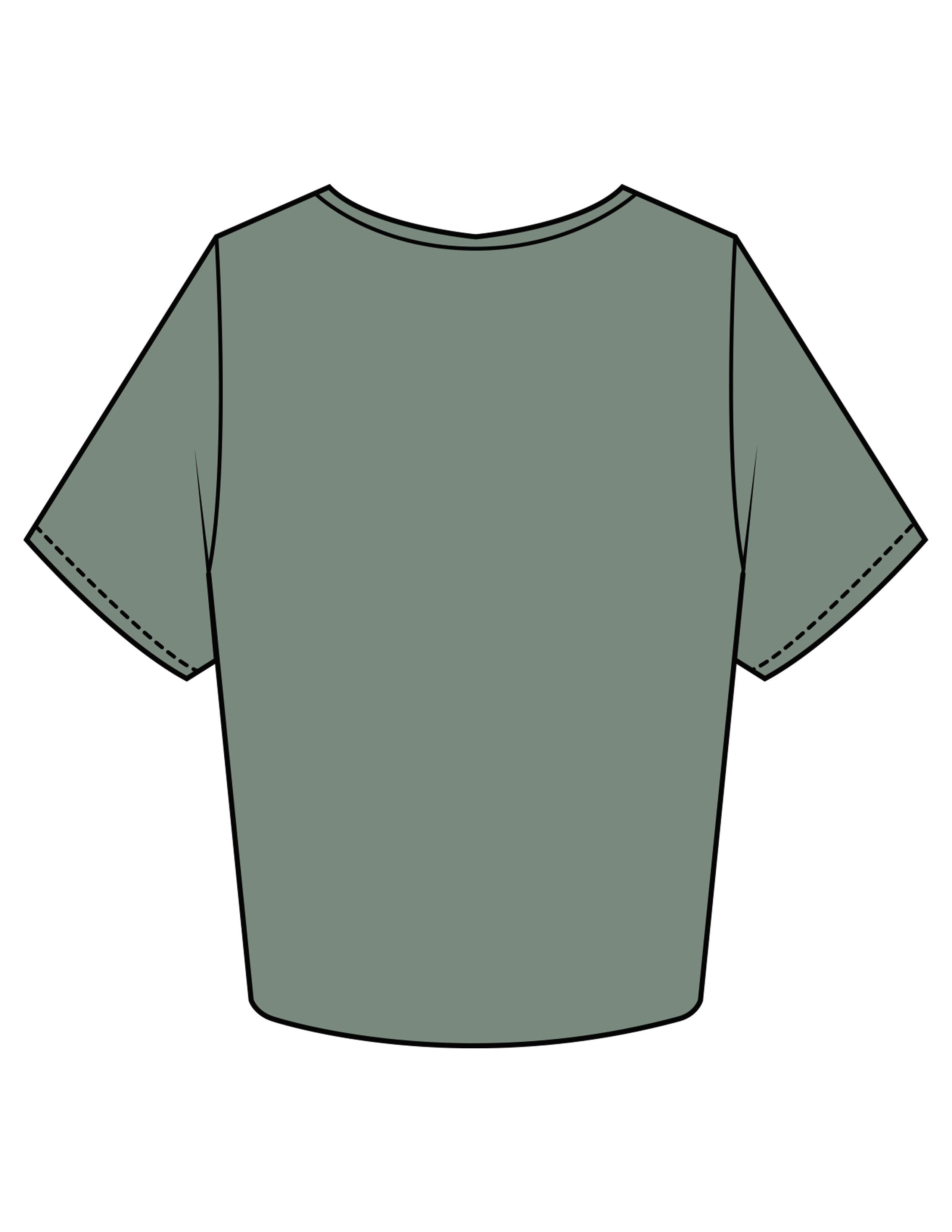 The Crop Tee - Sage - Karve - Center Chest Stacked - Printed - White