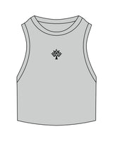 The Ribbed Crop Tank - Storm - Goodlife Chiropractic - Center Chest - Embroidered - Black