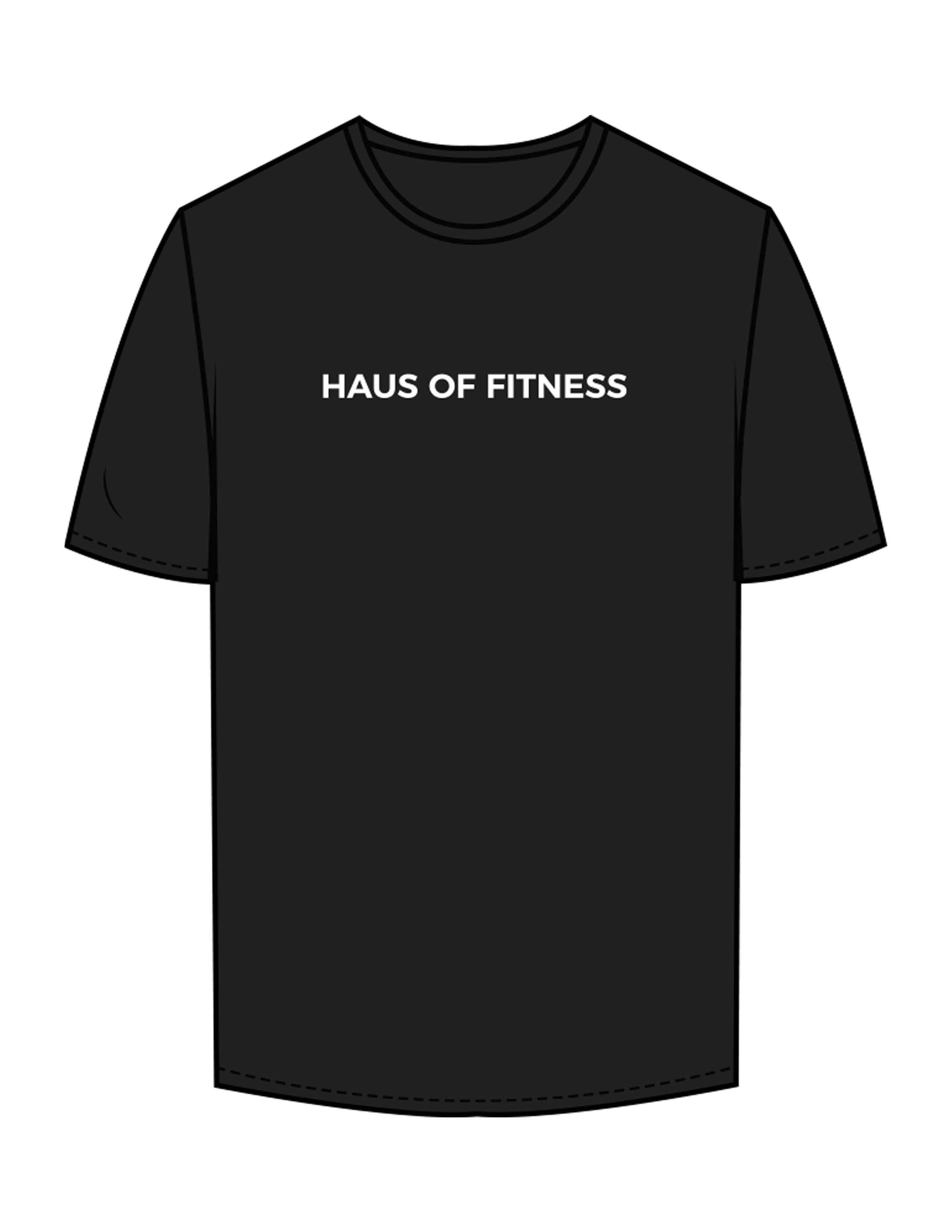 The Mens Tee - Black - Haus of Fitness - Center Chest & Back Round Colored - Printed - Full Color