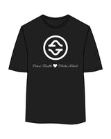 The Womens Oversized Tee - Black - Counterstrain - Front & Back Center Stacked - Full Color