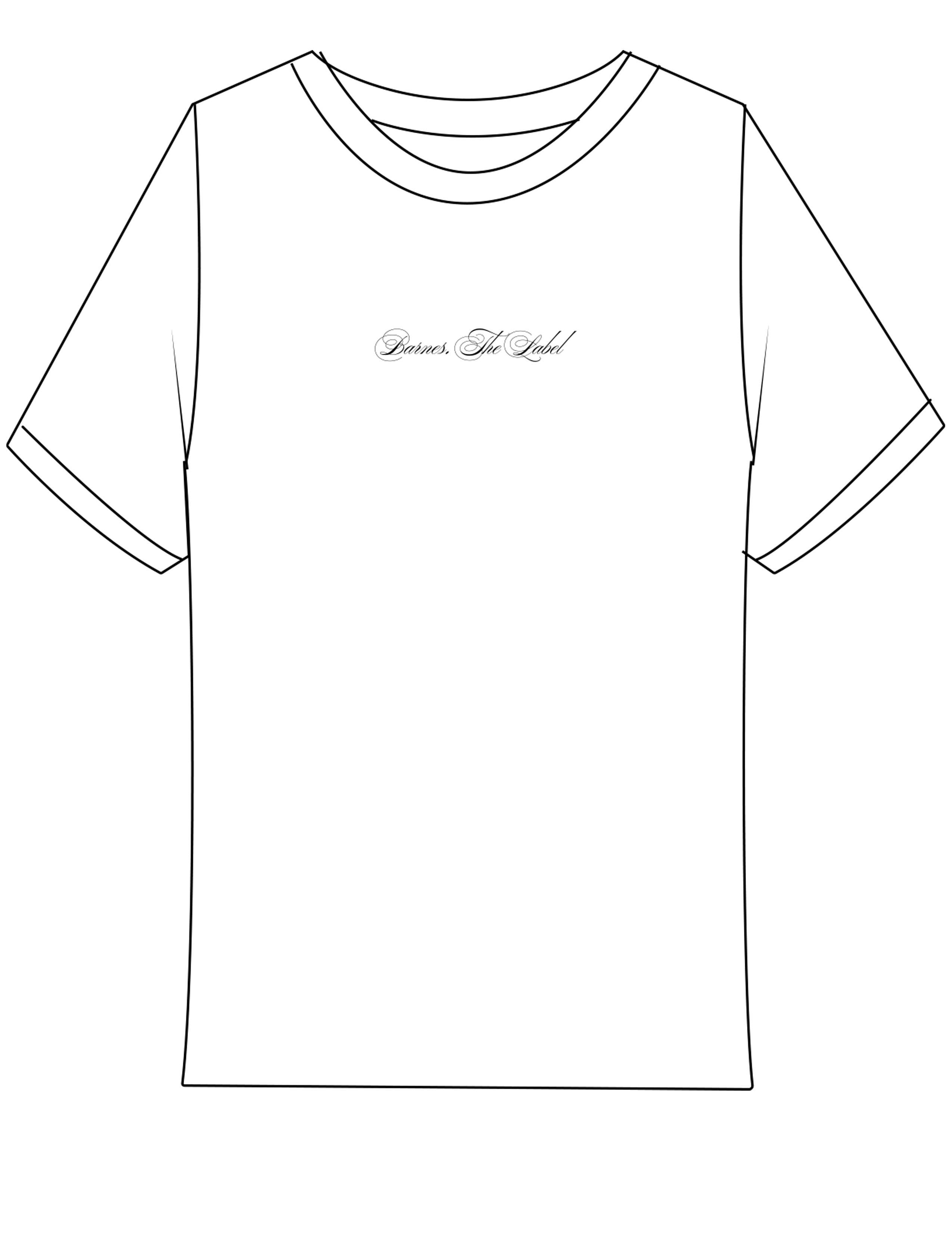 The Ribbed Baby Tee - White - Barnes. The Label - Center Chest - EMB - Black