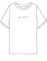 The Ribbed Baby Tee - White - Barnes. The Label - Center Chest - EMB - Black