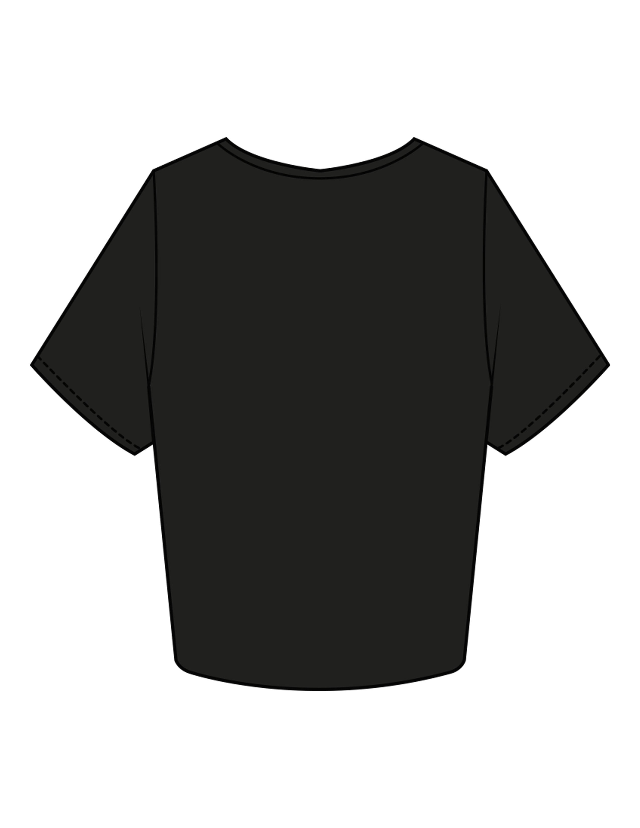 The Crop Tee - Black - OCWC - Center Chest "OASIS" - Printed - White