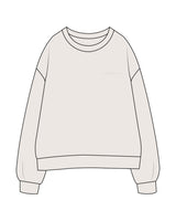 The Womens Crewneck - Bone - Primarie Pilates - Left Chest & Back Bottom - Embroidered - Bone