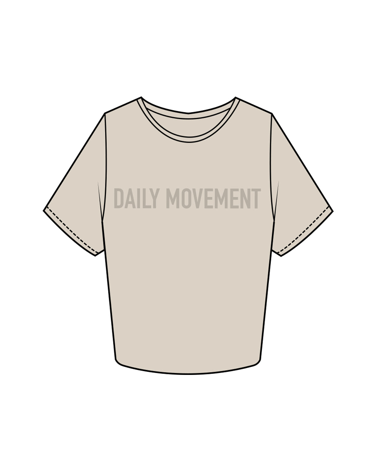 The Crop Tee - Bone - North County Fitness - Center Chest & Back Center - Tone on Tone