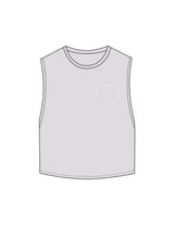 The Crop Muscle Tank - Orchid - Core Crown Point - Left Chest Arc & Back Round - Printed - White