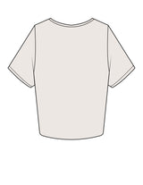 The Crop Tee - Bone - Velvaere - Center Chest Stacked - Printed - Terracota