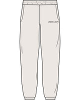The Womens Sweatpants - Bone - Onyx & Ivory - Left Leg - Printed - Black