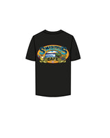 The Mens Tee - Black - Swamis Core - Left Chest Stacked & Back Image - Printed - Full Color