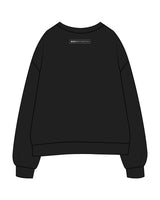 The Womens Crewneck - Black - Body Restoration - Left Sleeve & Back Center Neckline - Printed - White