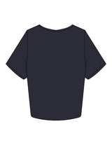The Crop Tee - Navy - Sculpt'd Studios - Center Chest - Printed - Cream