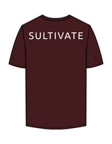 The Mens Tee - Maroon - Sultivate - Left Chest Icon & Back Shoulder - Printed - White