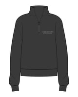 The Mens 1/4 Zip - Washed Black - Core Reform - Left Chest Stacked - Printed - Chalk