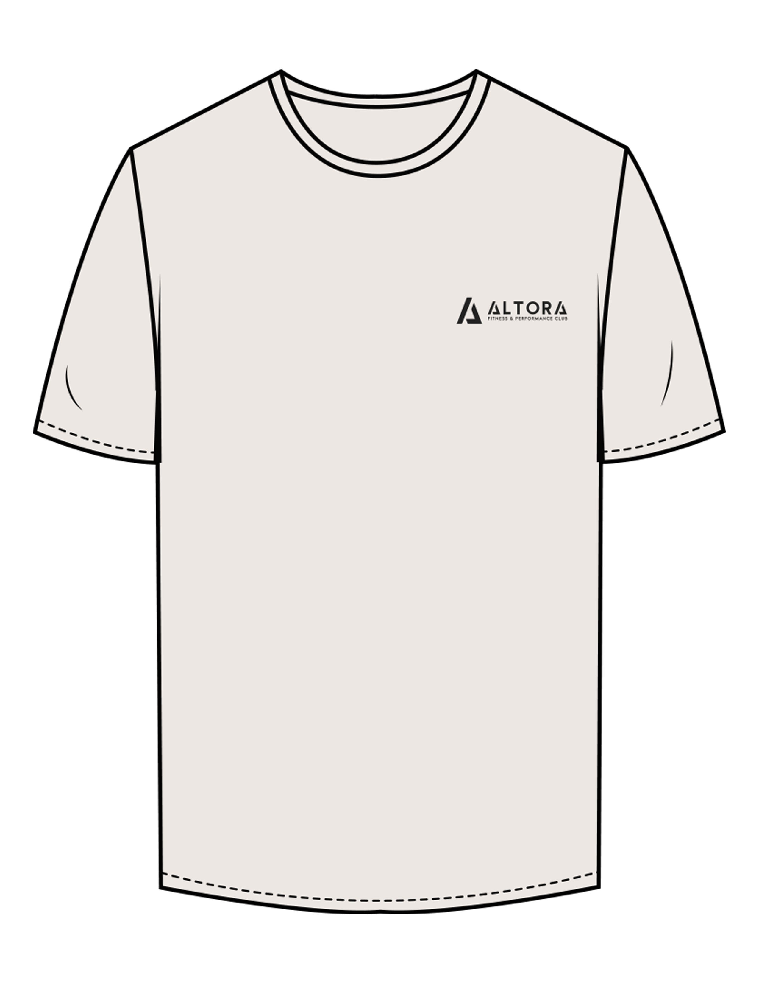 The Mens Tee - Bone - ALTORA - Left Chest & Back Icon - Printed - Charcoal