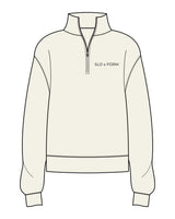 The Womens 1/4 Zip - Off White - Slo x Form - Left Chest - Printed - Charcoal Gray