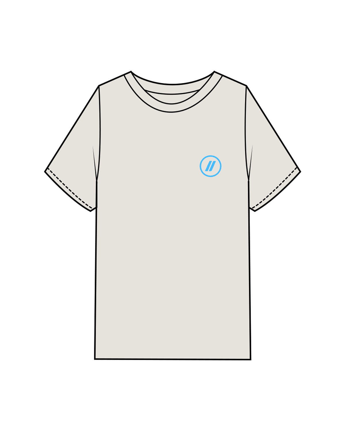 The Mens Heavyweight Tee - Washed Bone - Blenders - Left Chest & Back "ENCINITAS" - Printed - Full Color
