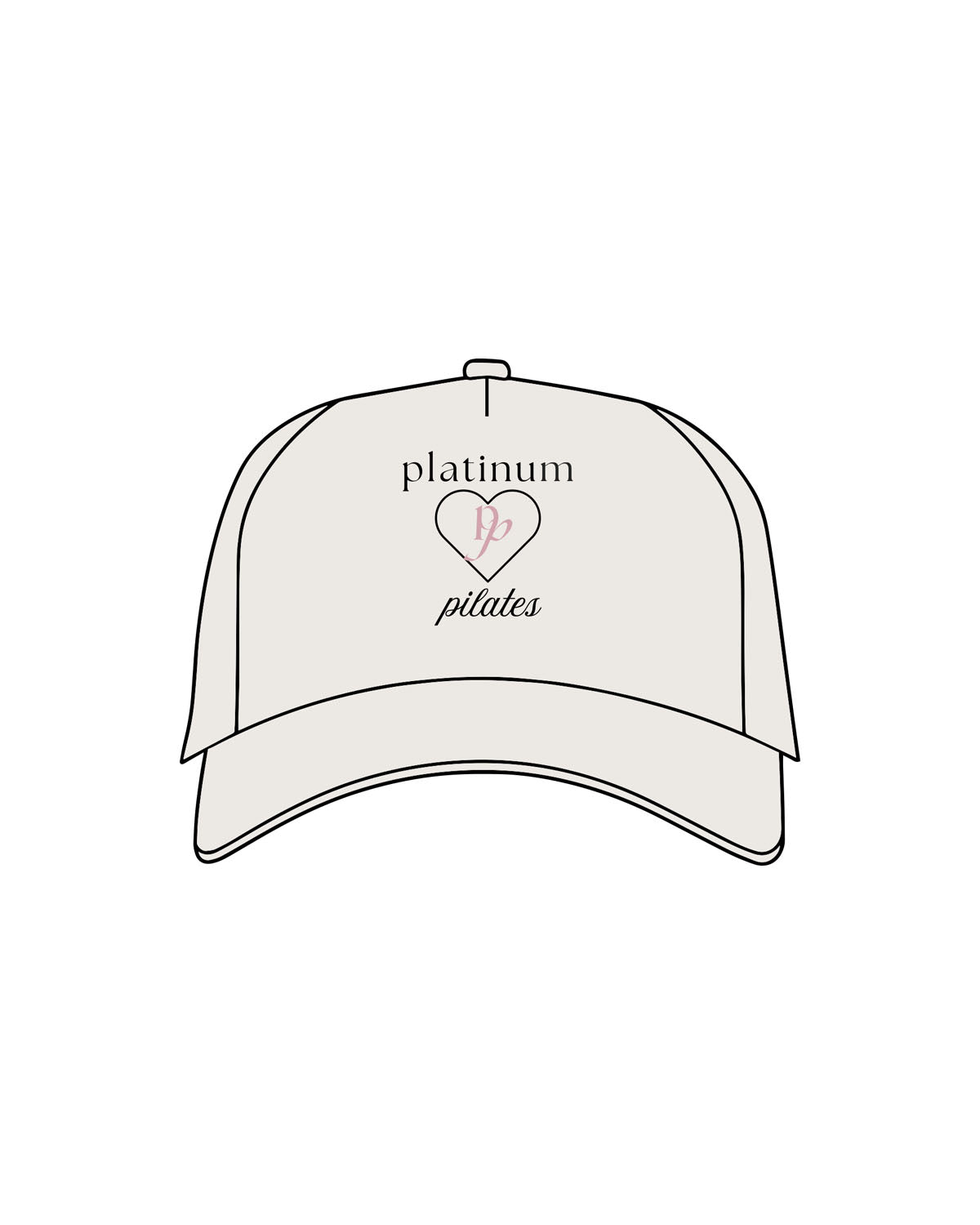 The Canvas Cap - Bone - Platinum Pilates - Center Crown Stacked - Printed - Full Color